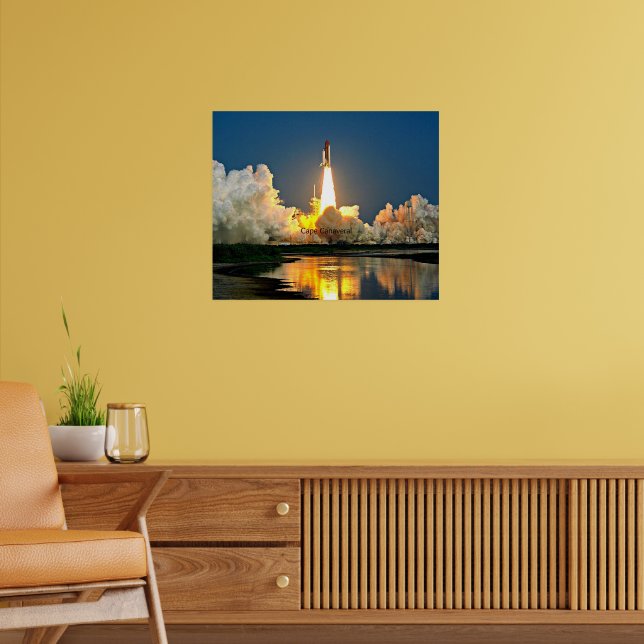 Cape Canaveral Launch Pad Labelled Poster (Living Room 2)