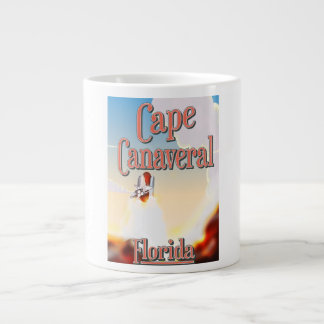 cape canaveral travel poster large coffee mug