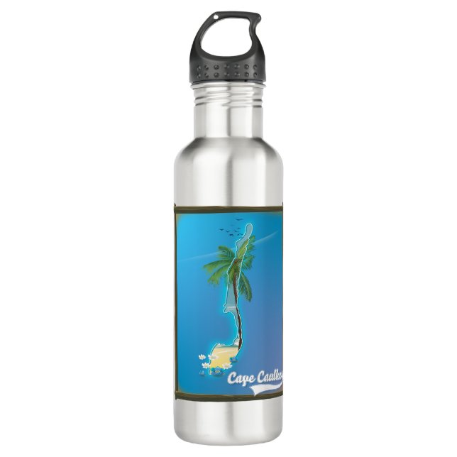 Cape Caulker Travel map 710 Ml Water Bottle (Front)