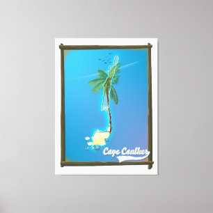 Cape Caulker Travel map Canvas Print