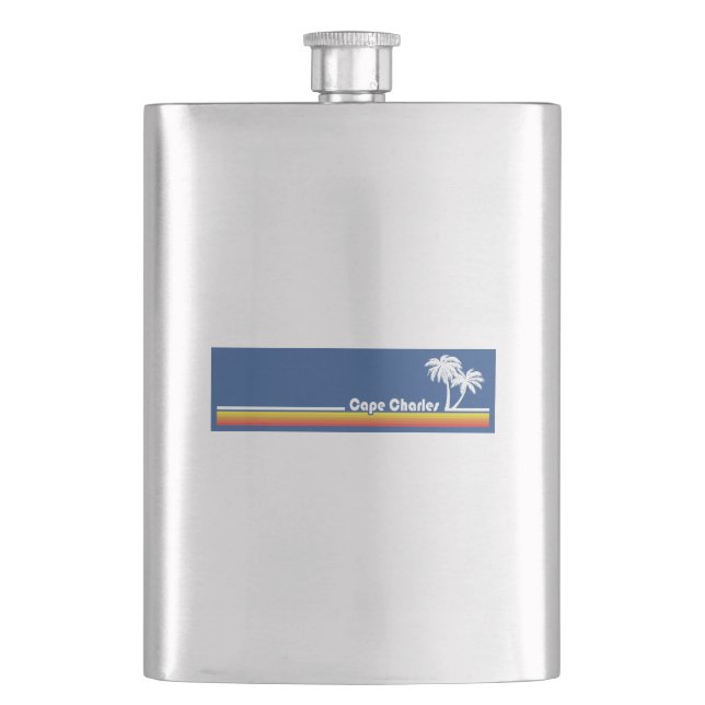 Cape Charles Beach Virginia Hip Flask (Front)