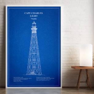 Cape Charles Lighthouse - Virginia - AD Photo Print
