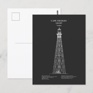 Cape Charles Lighthouse - Virginia - PD Postcard