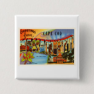 Cape Cod #2 Massachusetts MA Old Travel Souvenir 15 Cm Square Badge