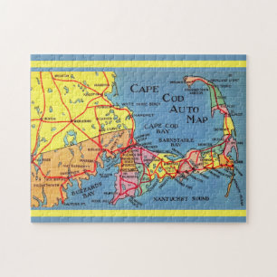Cape Cod Auto Map 11x14 Jigsaw Puzzle
