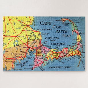 Cape Cod Auto Map 20x30 Jigsaw Puzzle
