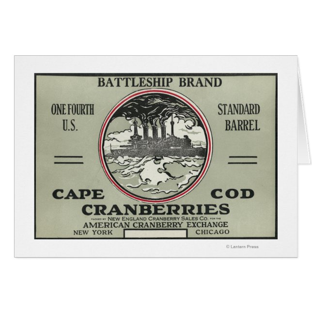 Cape Cod Battleship Brand Cranberry Label (Front Horizontal)