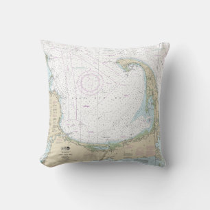 Cape Cod Bay Nautical Chart 13246 Cushion