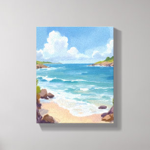 Cape Cod Beach Bay Ocean Painting Canvas Print