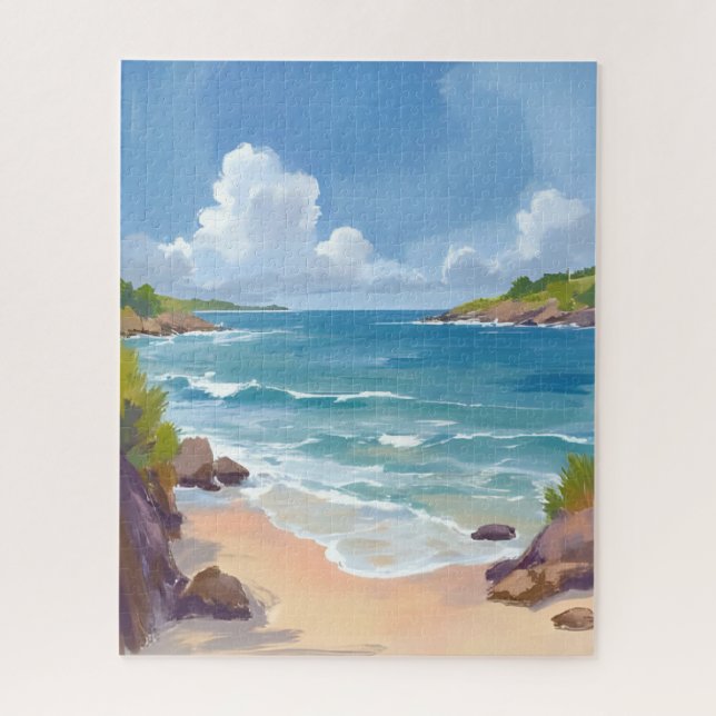 Cape Cod Beach Bay Ocean Painting Jigsaw Puzzle (Vertical)