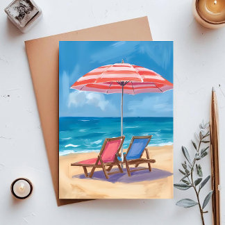 Cape Cod Beach Day | Watercolor Ocean MA Postcard