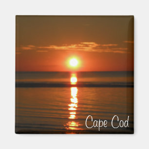 Cape Cod Beach Red unset Photo Magnet