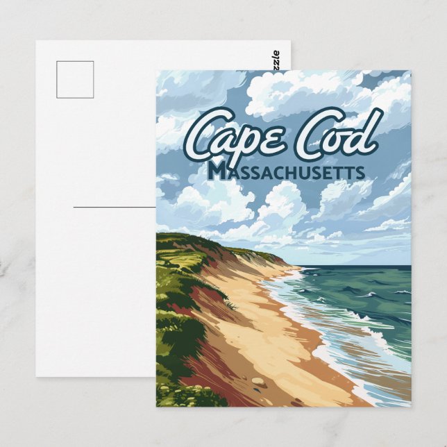 Cape Cod Beach Seashore Massachusetts Blue  Postcard (Front/Back)