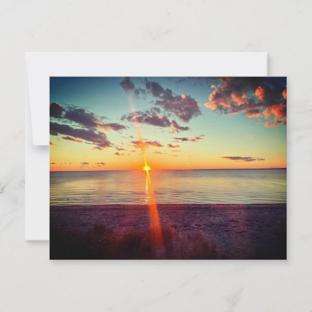 Cape Cod Beach Sunset Photo Card (Front)