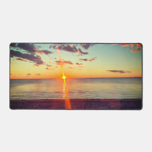 Cape Cod Beach Sunset Photo Desk Mat