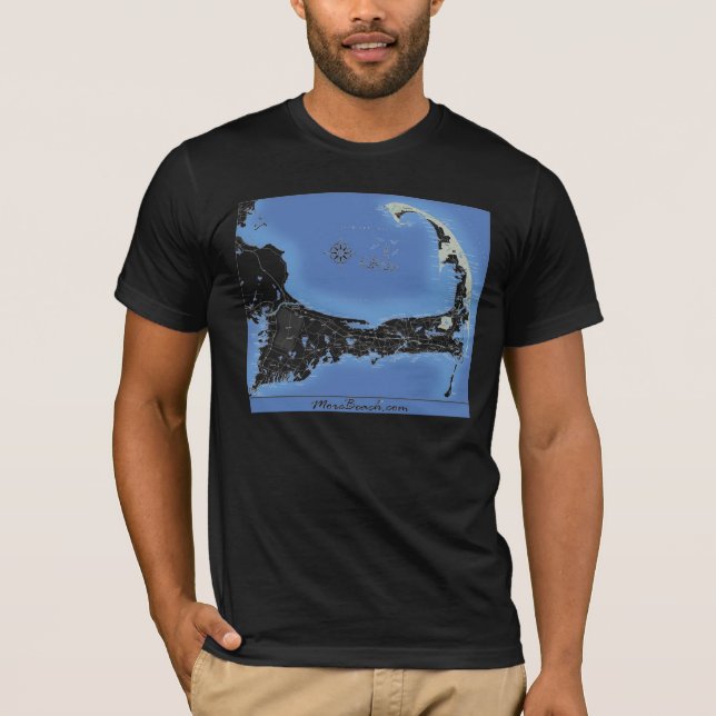 Cape Cod Beaches Map T-Shirt (Front)