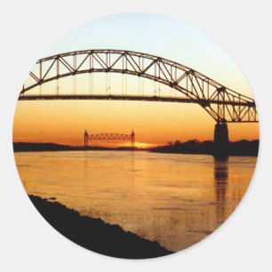 Cape Cod Bourne Bridge Classic Round Sticker