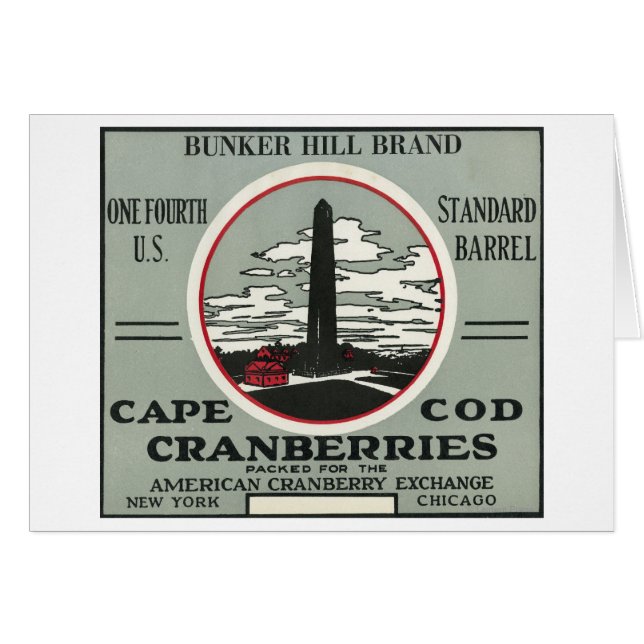 Cape Cod Bunker Hill Brand Cranberry Label (Front Horizontal)