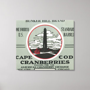 Cape Cod Bunker Hill Brand Cranberry Label Canvas Print
