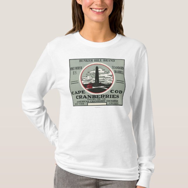 Cape Cod Bunker Hill Brand Cranberry Label T-Shirt (Front)