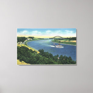 Cape Cod Canal View of Sagamore Bridge Canvas Print