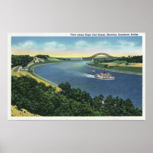 Cape Cod Canal View of Sagamore Bridge Poster