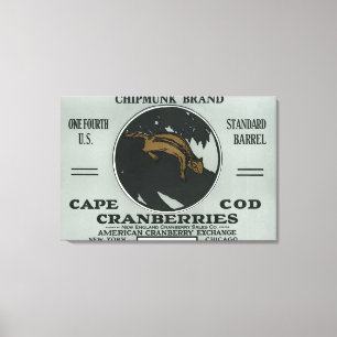 Cape Cod Chipmunk Brand Cranberry Label Canvas Print