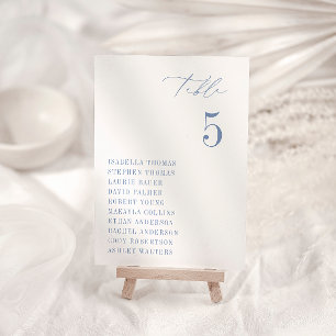 CAPE COD Coastal Blue Seating Table Number Card