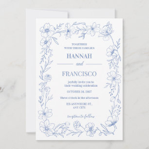 CAPE COD Coastal Blue Wedding InvitationInvitation Invitation