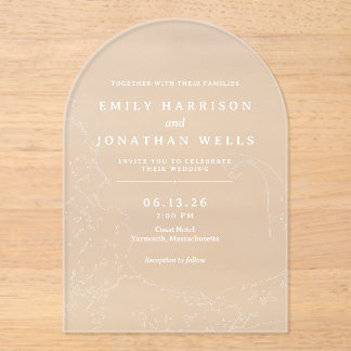 Cape Cod Coastal Map Acrylic Wedding Invitation
