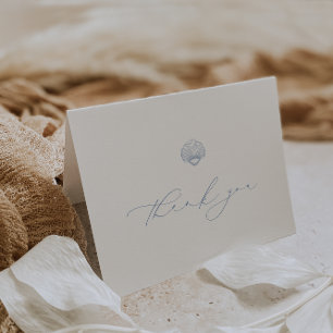 CAPE COD COASTAL Seashell Wedding Photo Thank You Card