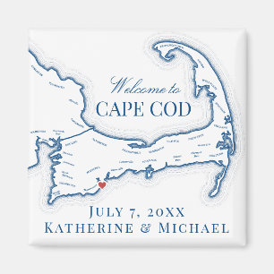 Cape Cod Destination Wedding Favour Magnet