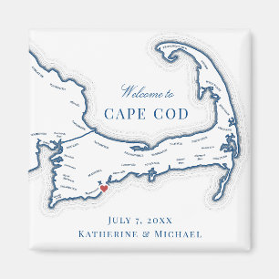 Cape Cod Destination Wedding Favour Magnet