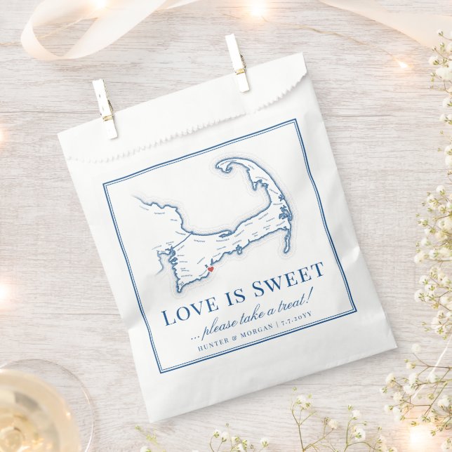 Cape Cod Destination Wedding Love is Sweet Favour Bags (Clipped)