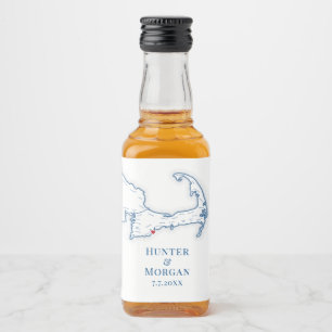 Cape Cod Destination Wedding Nip Liquor Bottle Label