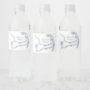 Cape Cod Destination Wedding Water Bottle Label