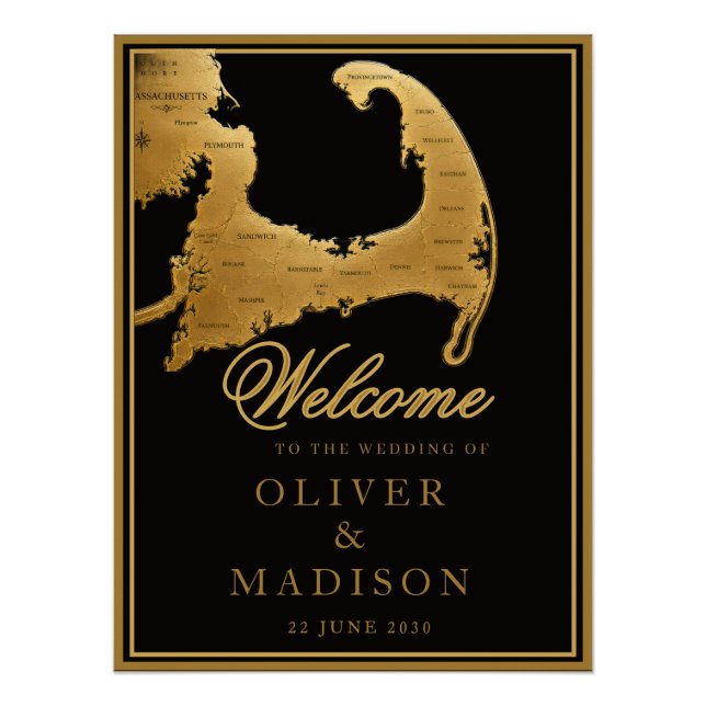 Cape Cod Destination Wedding Welcome Poster (Front)