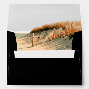 Cape Cod Dune Black Gold Wedding Return Address Envelope