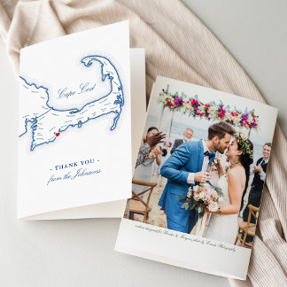 Cape Cod Elegant Destination Wedding Thank You Card