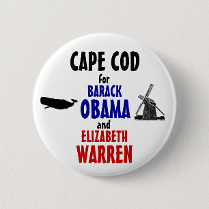 CAPE COD for Obama and Warren 2012 6 Cm Round Badge