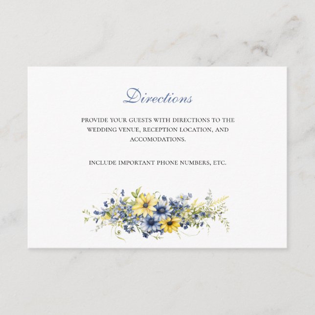 Cape Cod Garden Wedding Directions Enclosure Card (Front)