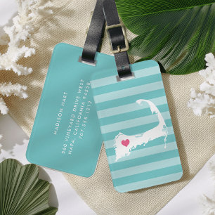 Cape Cod Heart   Home Town Luggage Tag
