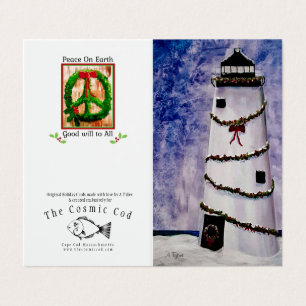 Cape Cod Holiday Lighthouse Greeting Card