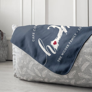Cape Cod Home Town Personalised Sherpa Blanket