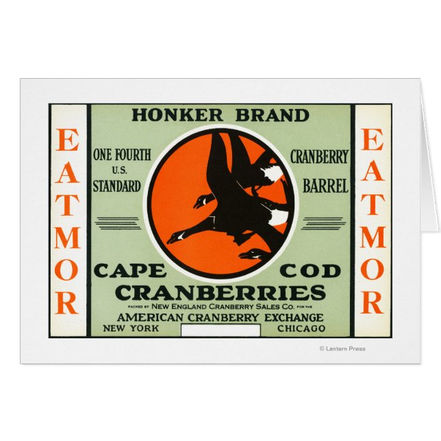 Cape Cod Honker Eatmor Cranberries Brand Label (Front Horizontal)
