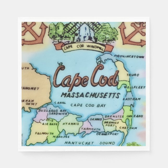 Cape Cod Landmark Paper  Napkin (Front)