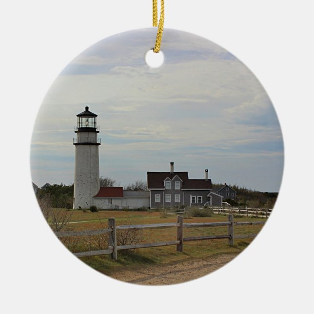 Cape Cod Light Ceramic Tree Decoration (Front)