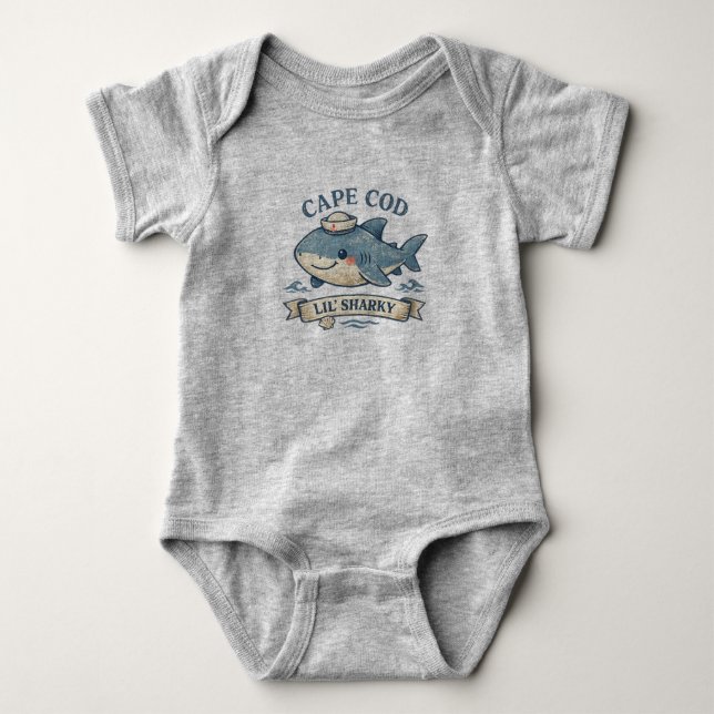 Cape Cod Lil’ Sharky Baby Bodysuit (Front)