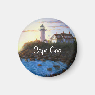 Cape Cod MA Nobska Lighthouse Painting Magnet