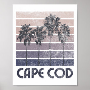 Cape Cod Machusetts Beach Summer Vacation Vintage Poster
